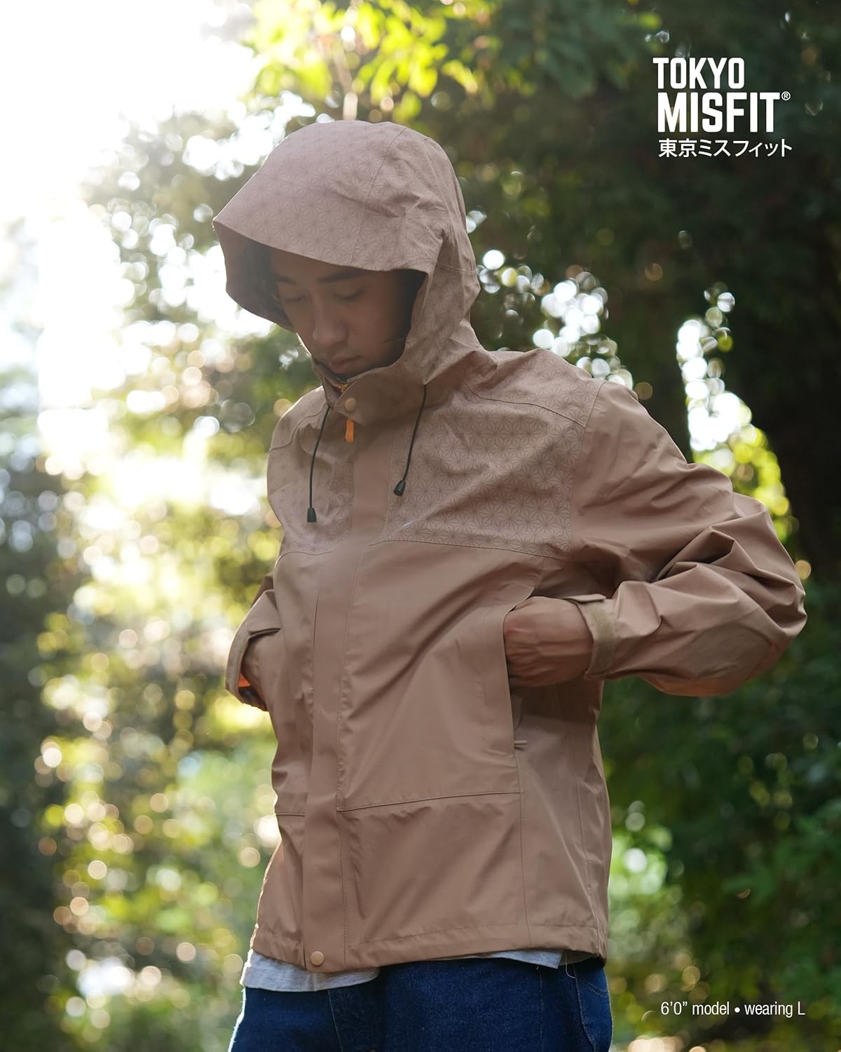 Tokyo Misfit - Rain Jacket w/Japanese Hemp Leaf Pattern (Asanoha), Waterproof Windbreaker, 3-Layer Technical Shell - Image 8