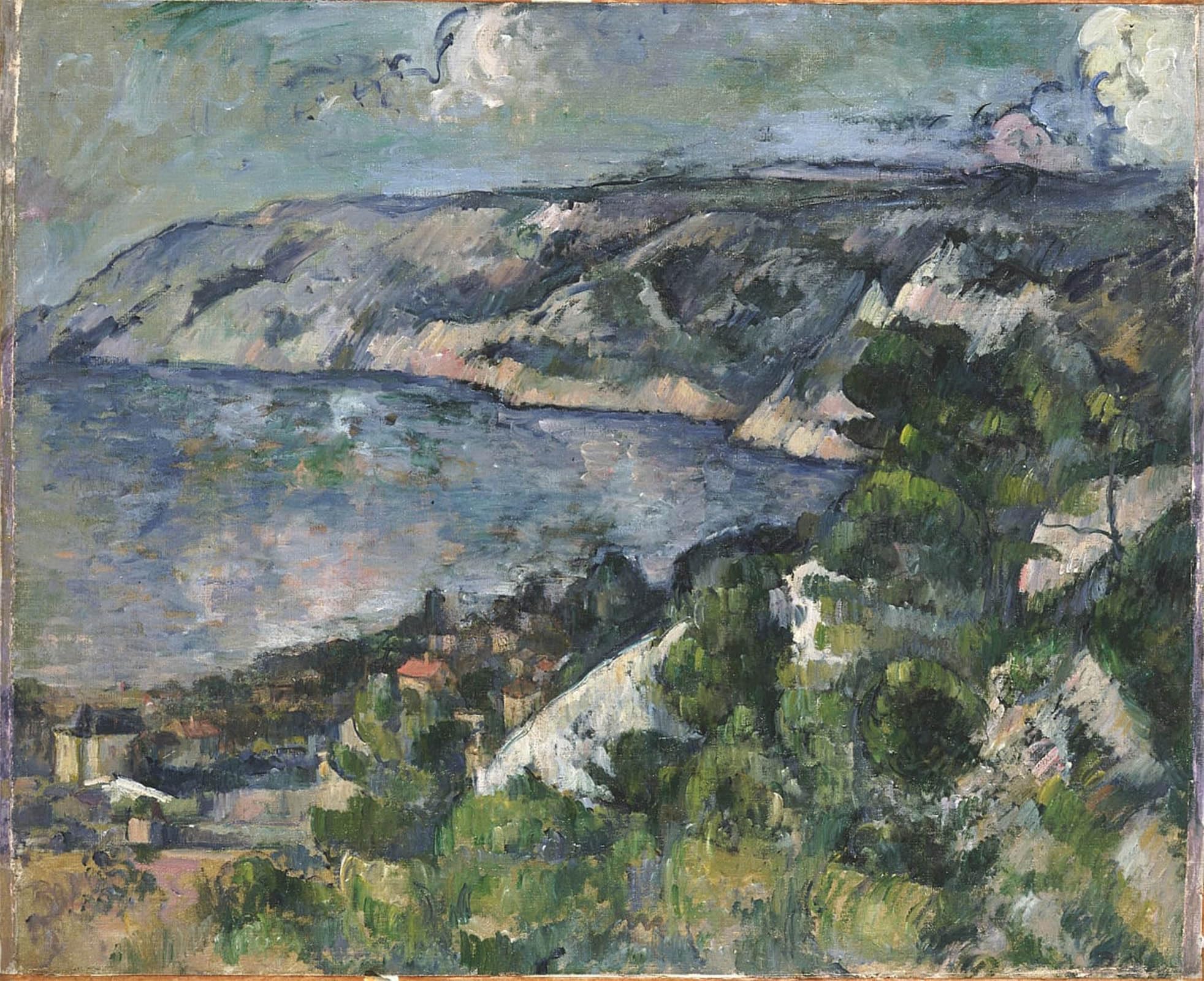 SERENDIPITP Abstract Painting Mural Print Picture Wall Decor Painting Bay of Lestaque by Paul Cézanne Vintage Wall Artwork for Home Decor 60x90cm