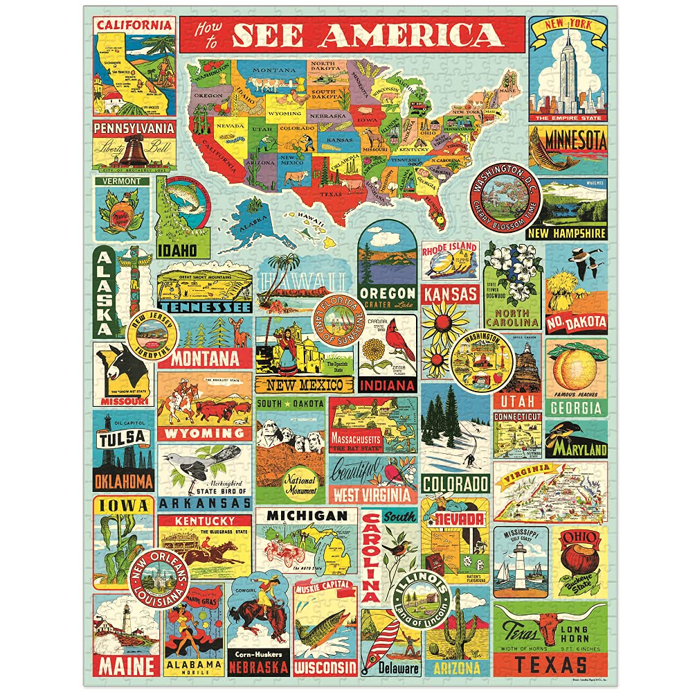 Cavallini Papers & Co. Reisen Puzzle – 1000 Teile Buntes Reise-Motiv Für Unterwegs