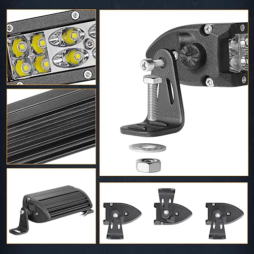 Miniatura 7 de Nirider - Cápsulas LED delgadas, 2 unidades, 72 W, CREE de 5 pulgadas, barras de luz LED de doble fila, luces de trabajo LED de inundación de