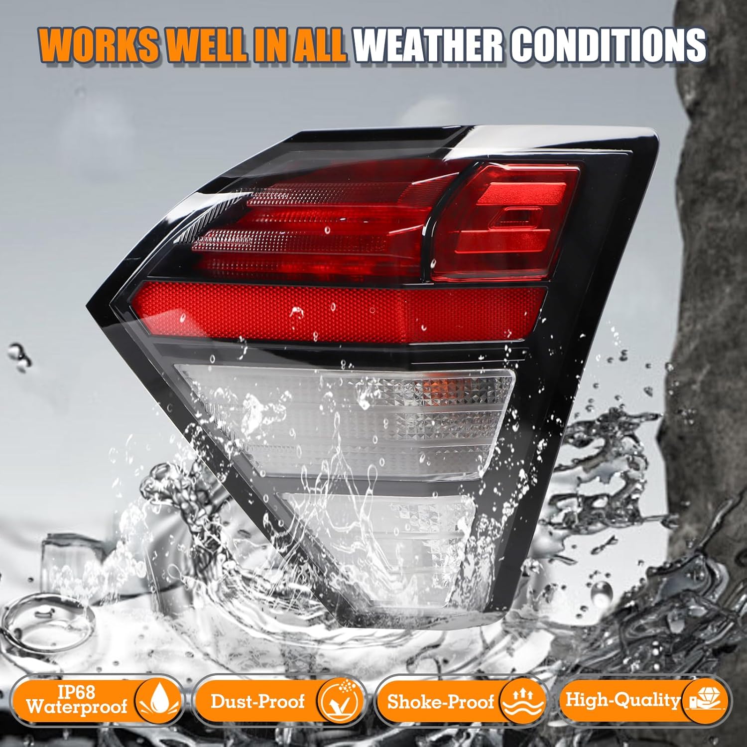 Right LED Tail light W/Halogen Turn Signal Assembly Compatible With 2024-2025 Hyundai Kona SE/SEL/N-Line Outer Rear Tail Lamp Right Passenger Side 92406-BE020