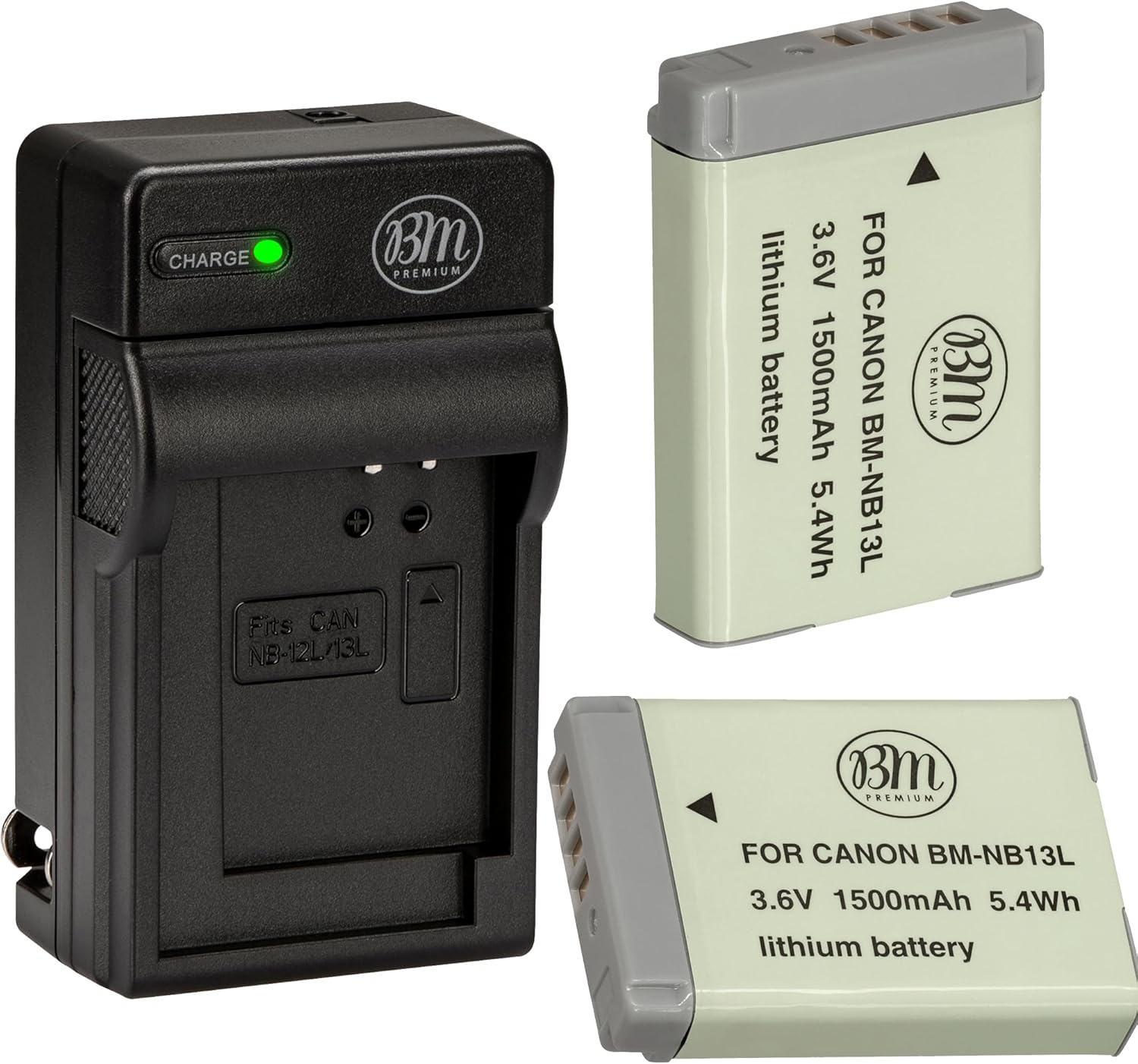 BM Premium 2-Pack of NB-13L Batteries and Charger Kit for Canon PowerShot SX740 HS, G1 X Mark III, G5 X, G5 X Mark II, G7X, G7 X II, G7 X III, G9 X, G9 X II, SX620 HS, SX720 HS Cameras
