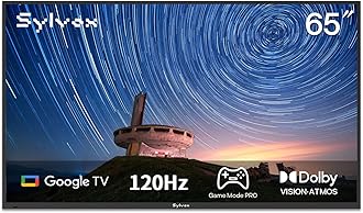SYLVOX Outdoor TV, 65 inch 120Hz 4K Smart TVs, Weatherproof & IP55 Waterproof, Compatible with Google & Dolby Atmos, Support HDMI 2.1 & USB 3.0, 1000 Nits Outside Television for Gaming (2025 Model)