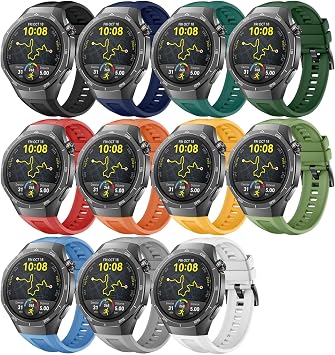 Watch Band for Huawei Watch GT5 Pro 46mm, Silicone Replacement Band for Men Women I Pack of 11