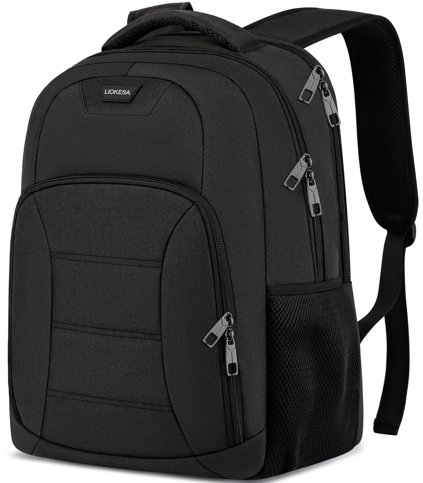 Rucksack Herren,Rucksackschule Laptop Rucksack Schulrucksack Jungen Teenager mit 17.3 Zoll Laptopfach,Wasserdicht Rucksack Arbeit Schultasche für Schule, Wandern Reisen, Business, Schwarz