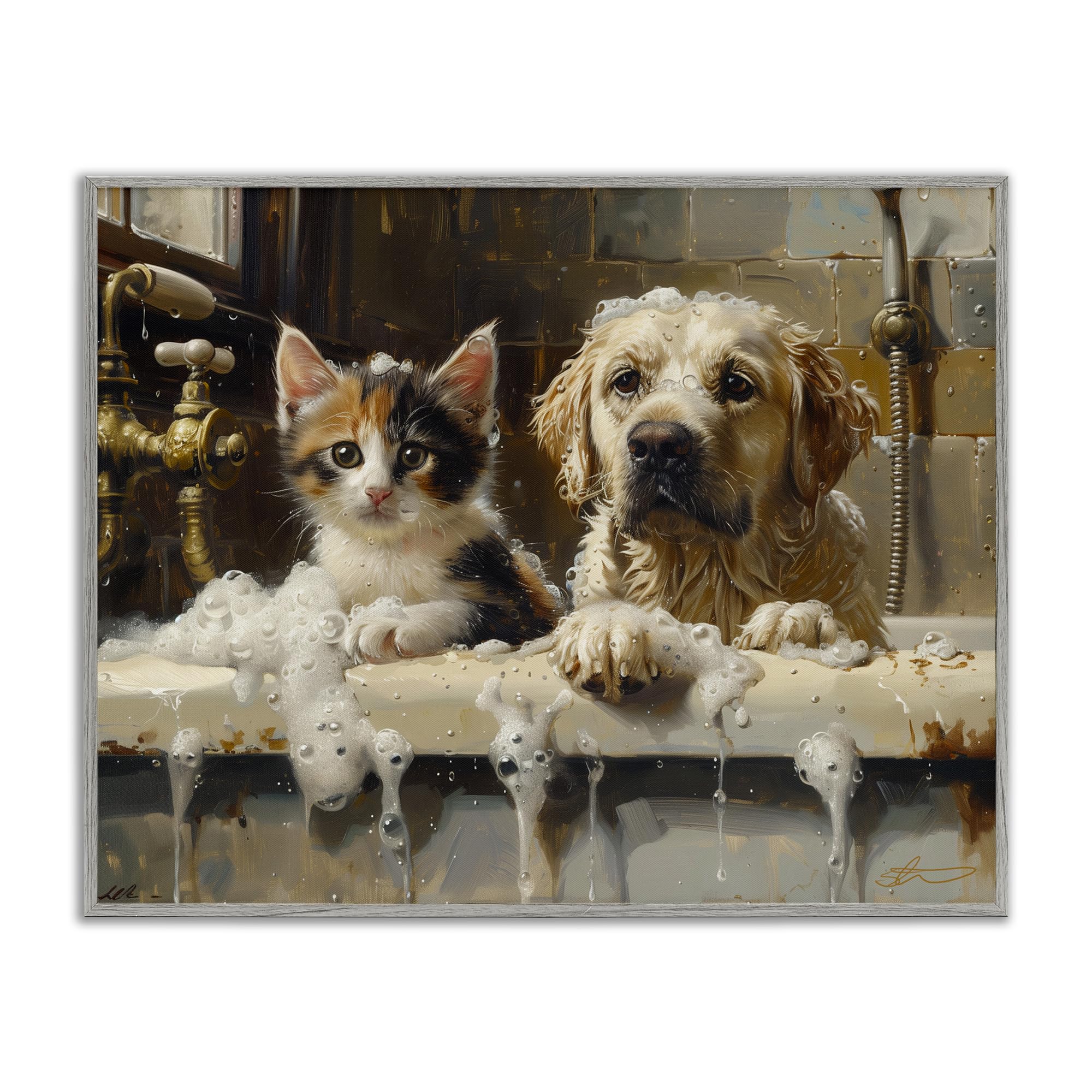 Poster Bath Buddies original pour décorer une salle de bain avec humour et art Stupell Industries