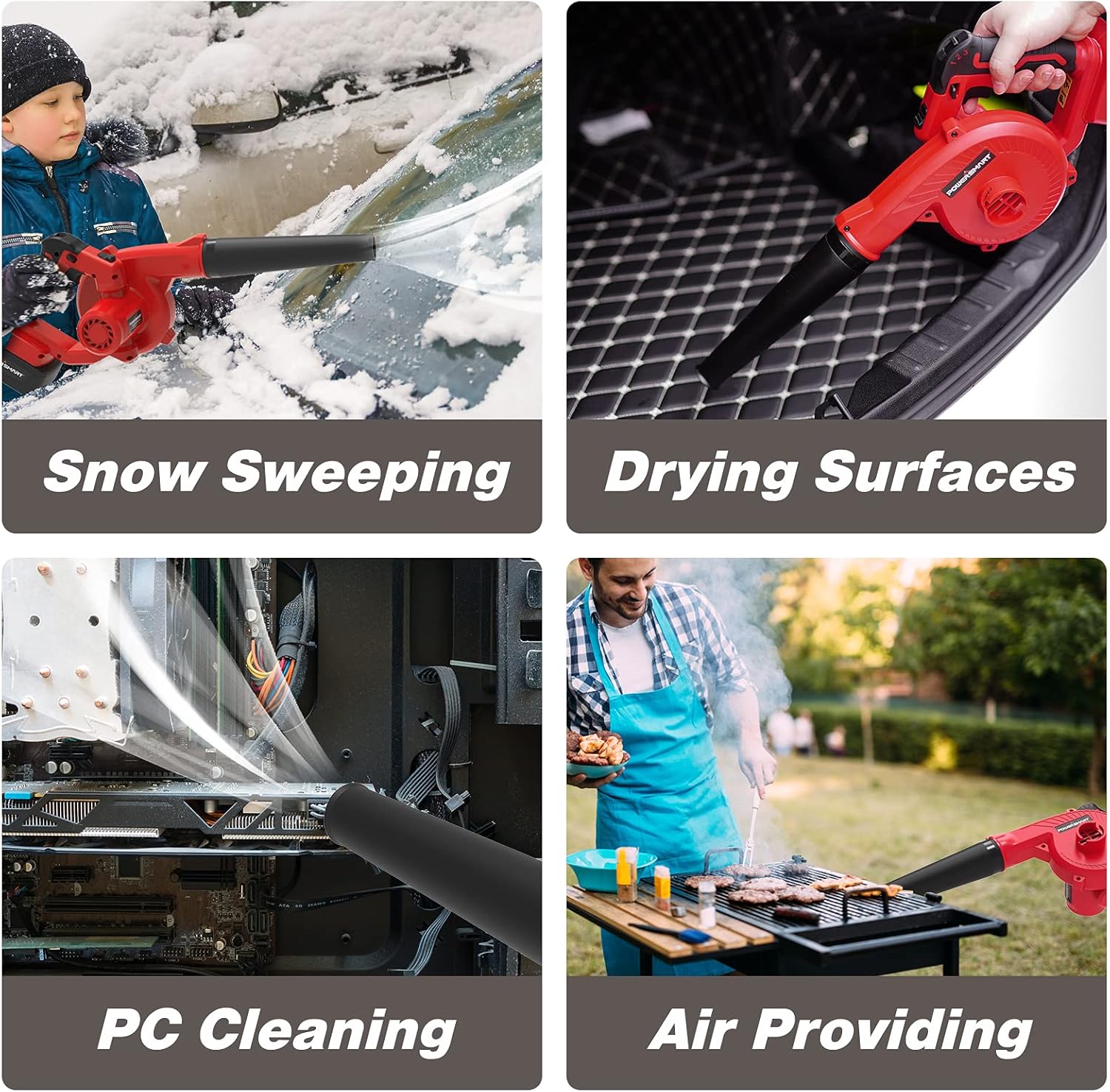 Cordless Leaf Blower - PowerSmart 20V Small Leaf Blower & Vacuum, 100CFM 140MPH Air Blower for Car, Computer Cleaning : Garden & Outdoor