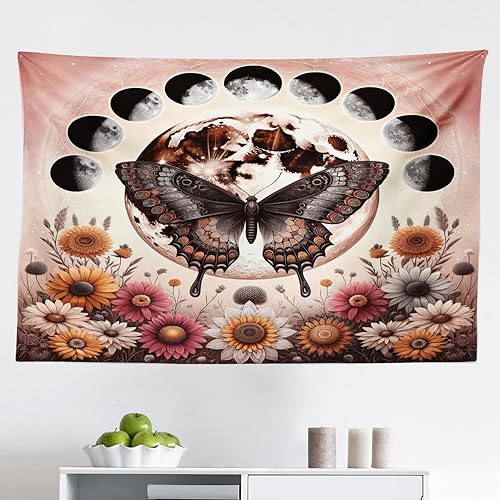 Miniatura 169 de Ambesonne Tapiz indie, estilo moderno de Memphis de los años ochenta, geométrico, abstracto, colorido, diseño de puntos, funky, para colgar en la