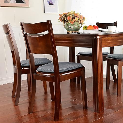 Miniatura 7 de Shinnwa Paquete de 4 cojines antideslizantes para sillas de comedor, cojines de asiento de cocina en forma de U, juego de 4, 15 x 16 pulgadas, color