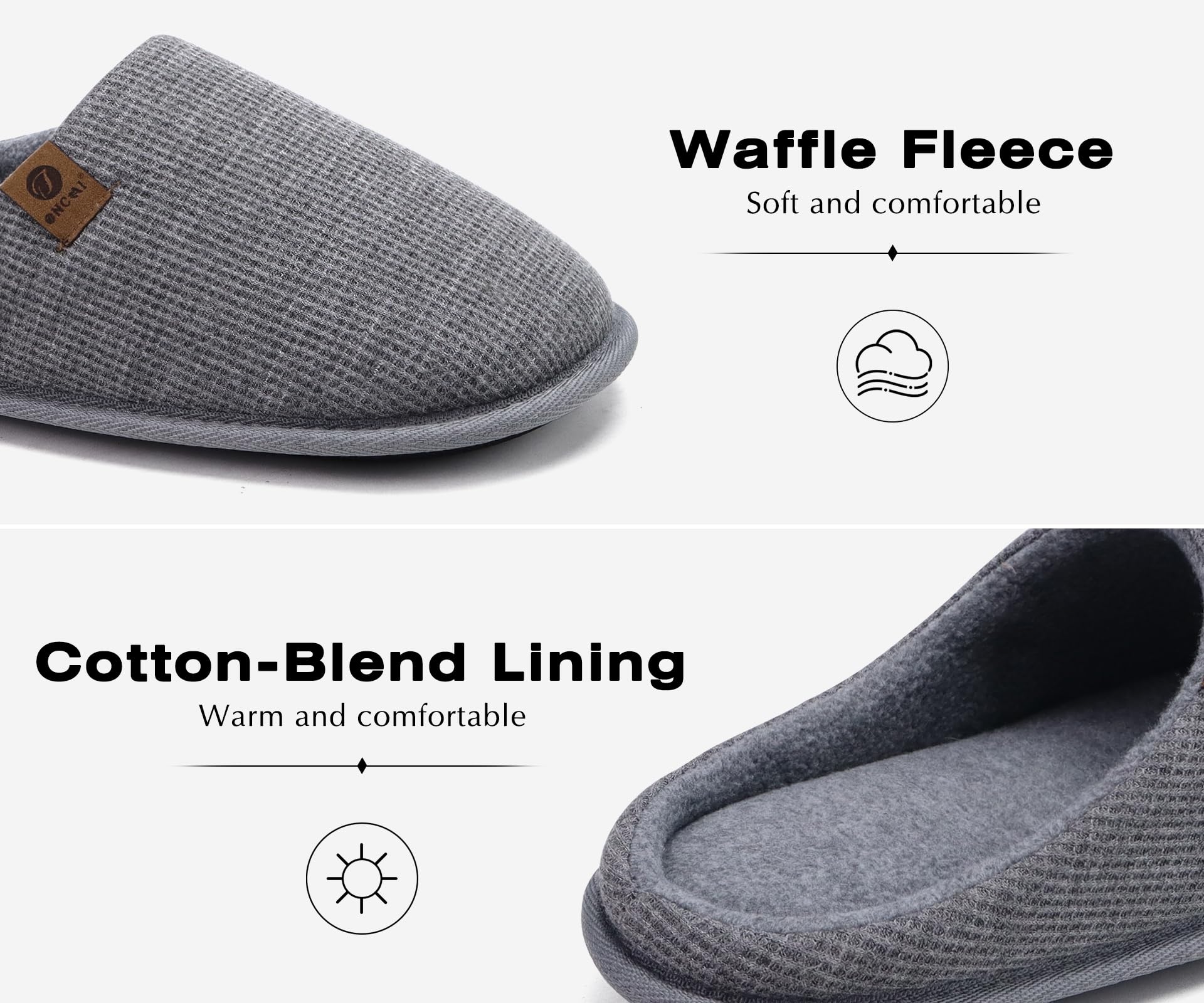 ONCAI Pantofole da Uomo Invernali Ciabatte da Casa con Memory Foam Calde Pelliccia Sintetica Cotone Scarpe Accogliente Antiscivolo Suola EU Dimensione 40-49