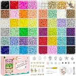 LZOUOWO 5300Pcs Clay Perles Bracelet Making Aesthétique Kit, avec perles de lettre pour bracelet d'amitié, perles d'espaceur -Pearl -Charmes pour la fabrication de bijoux, artisanat Cadeau pour les filles Ages 8-12