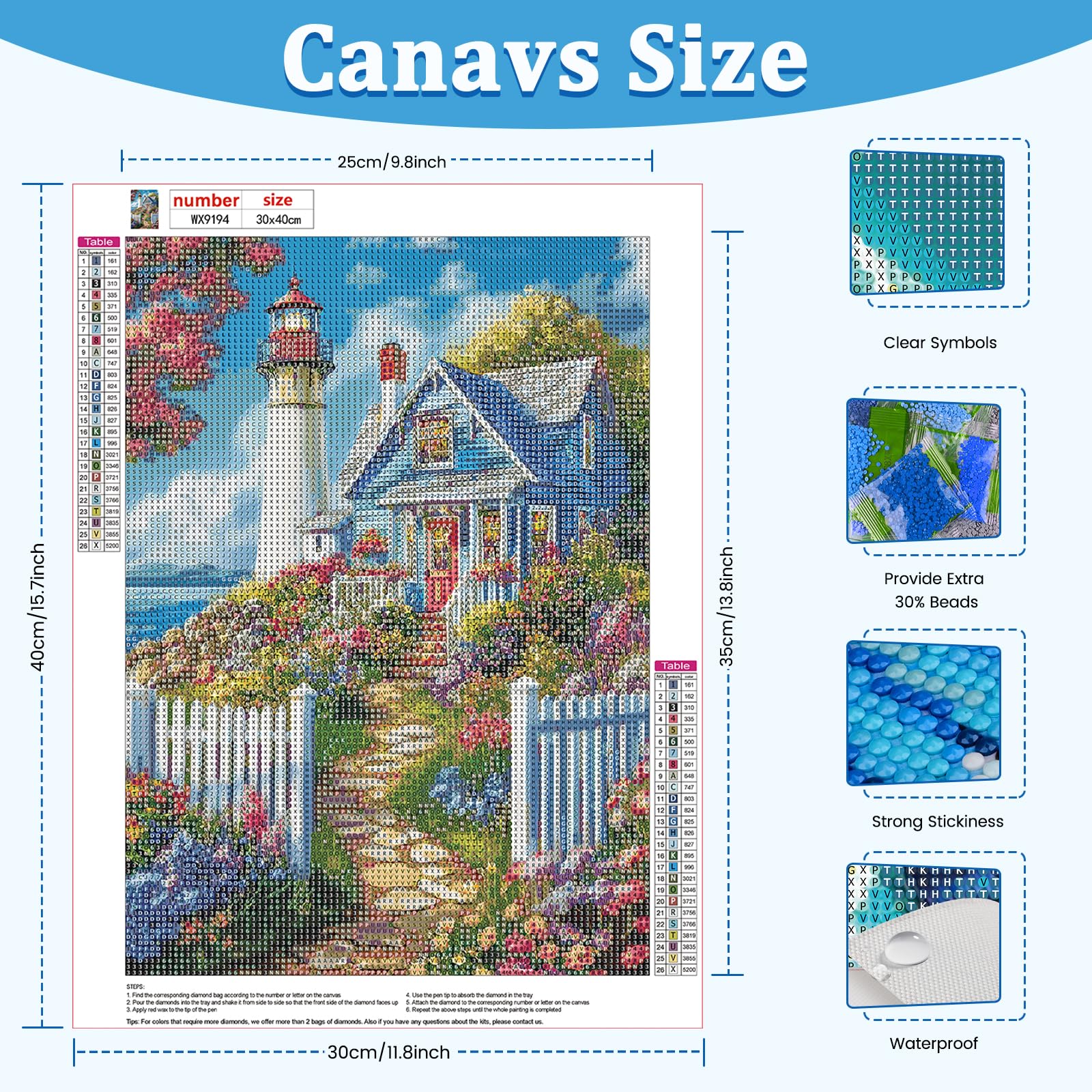 CEOVR House Diamond Painting Art Kits Adults,DIY Diamond Art Painting Kits Landscape,12x16 Inches Full Diamond Art Kits Adults,30x40 cm Diamond Painting Craft for Leisure Time - Image 3