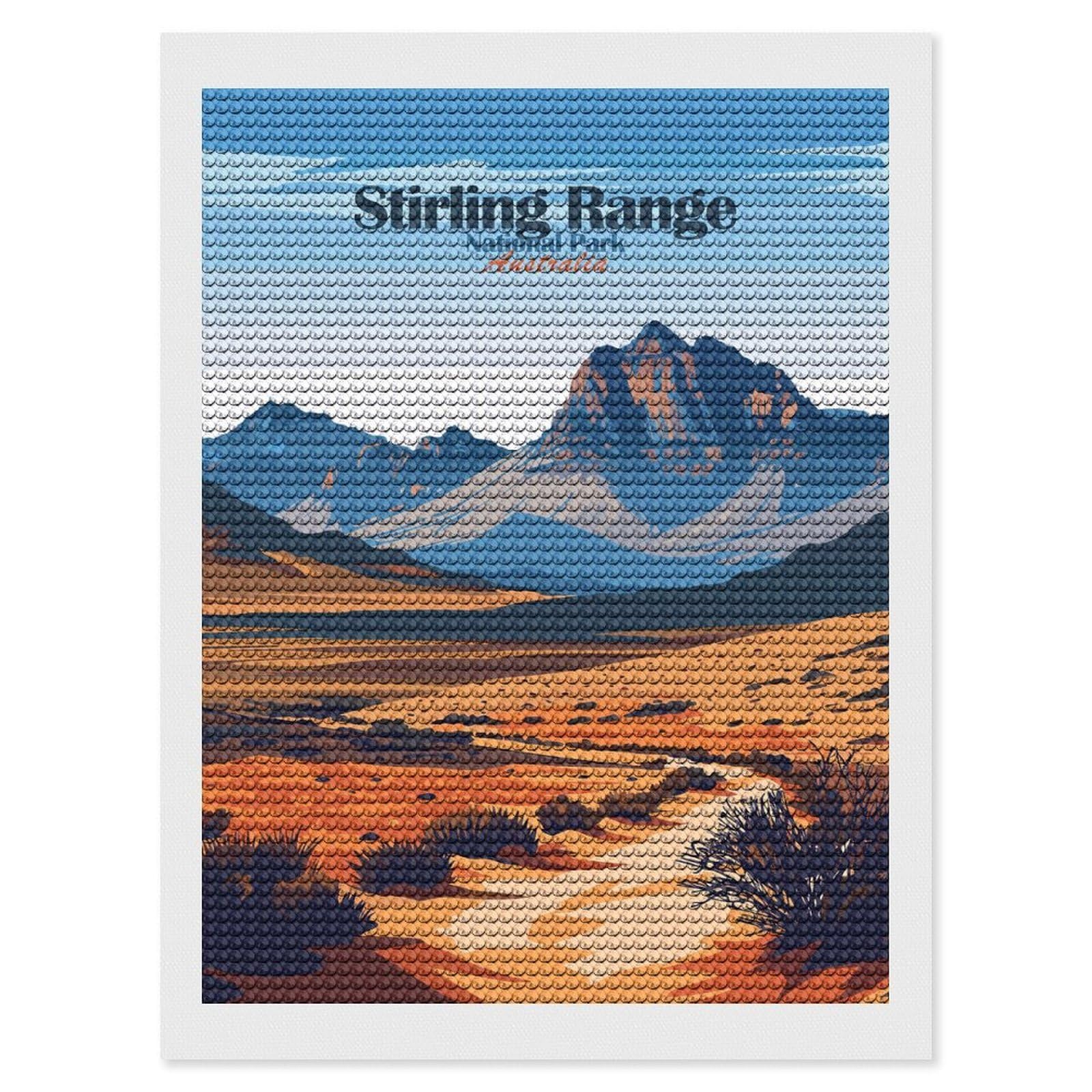 Junmoney Stirling Range National Park Australia Diamond Painting Kit 12"x16", Adhesive Canvas, Home Wall Decor, for Beginners, Birthday Gift, Full Kit Included