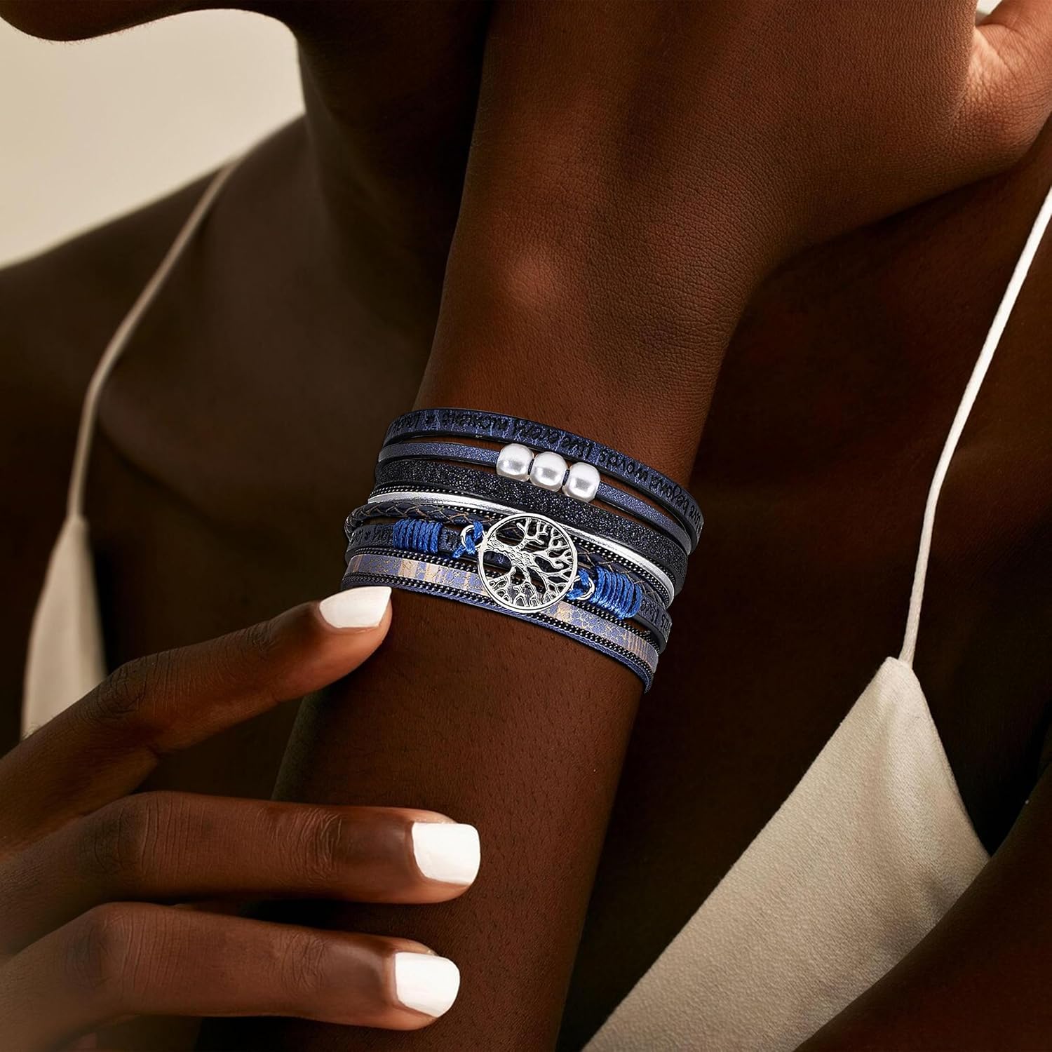 Long tiantian Leather Bracelets for Women Men Heart Wrap Bracelets Western Jewelry Cowgirl Outfits Birthday Valentines Day Gifts for Her - Image 3