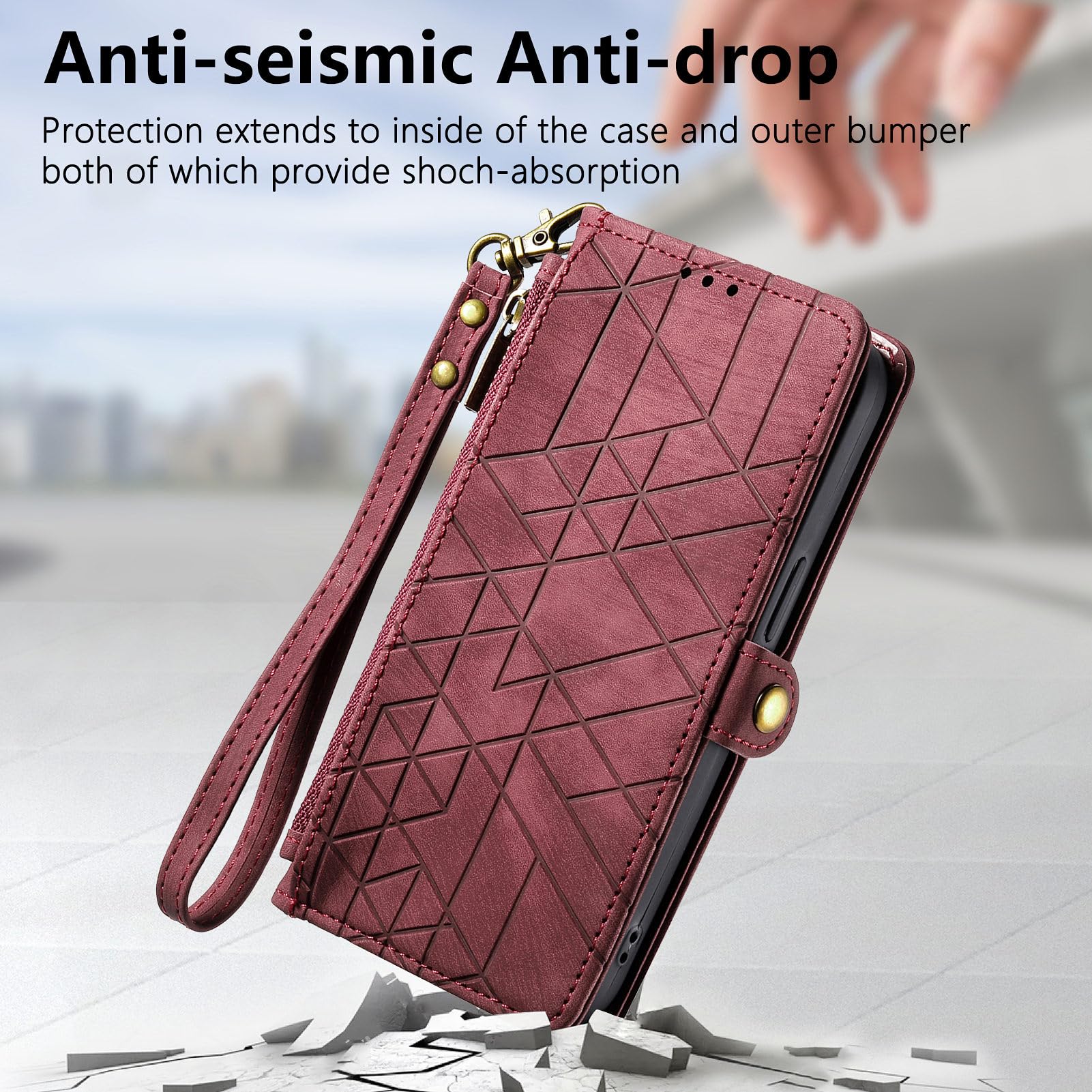 MOJIA Cover Portafoglio Per Doogee Note 59 / Pro / Pro+ - Custodia In Pelle Con Slot Carte E Supporto - Protezione Antiurto - Colore Marrone - 2