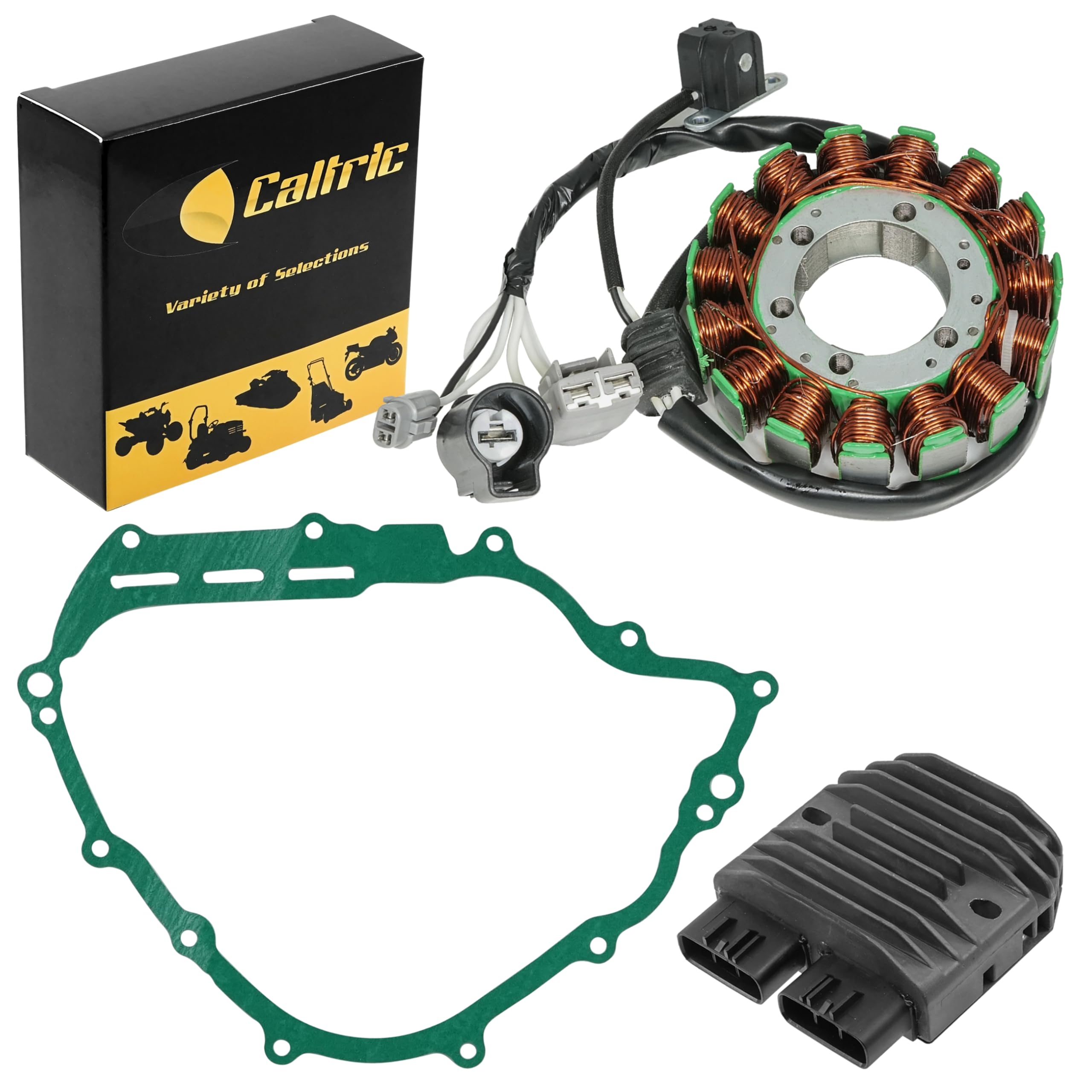 Photo 1 of Caltric Stator and Regulator Rectifier with Gasket Compatible with Yamaha Rhino 700 Yxr700F 4X4 Fi 2008-2013