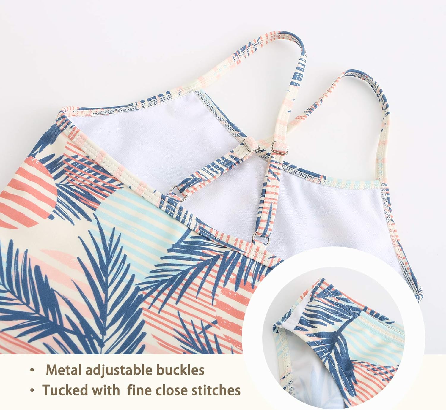 Girls Two Piece Tankini Swimsuit Hawaiian Ruffle Swimwear Bathing Suit Set