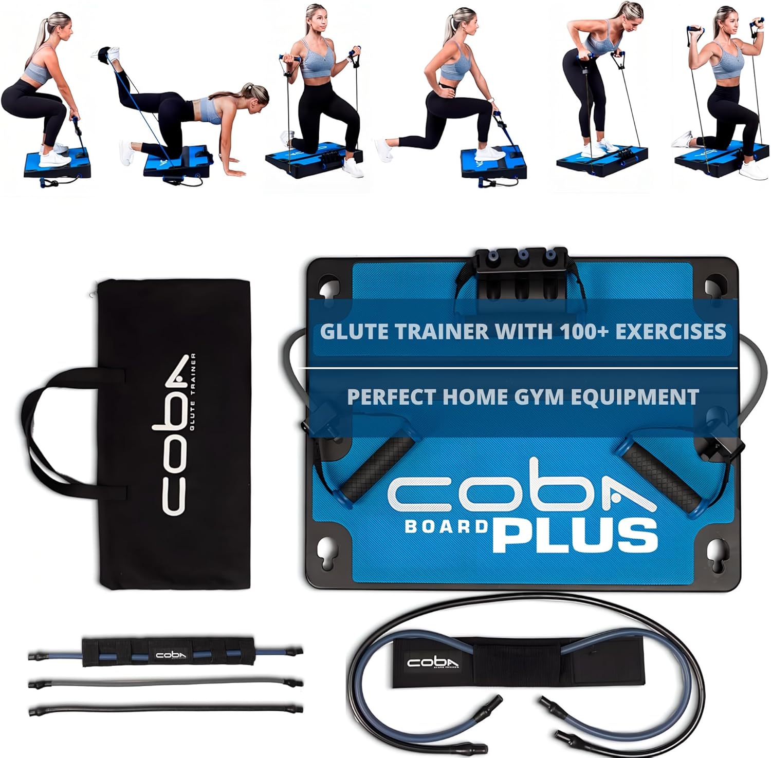 COBA Board Plus™ Squat, Lunge & Deadlift Machine — Knee-Friendly, Compact Home Gym with Patented 7° Incline for Glute-Dominant Training, Kickbacks, Hip Thrusts & Dozens of Total-Body Exercises