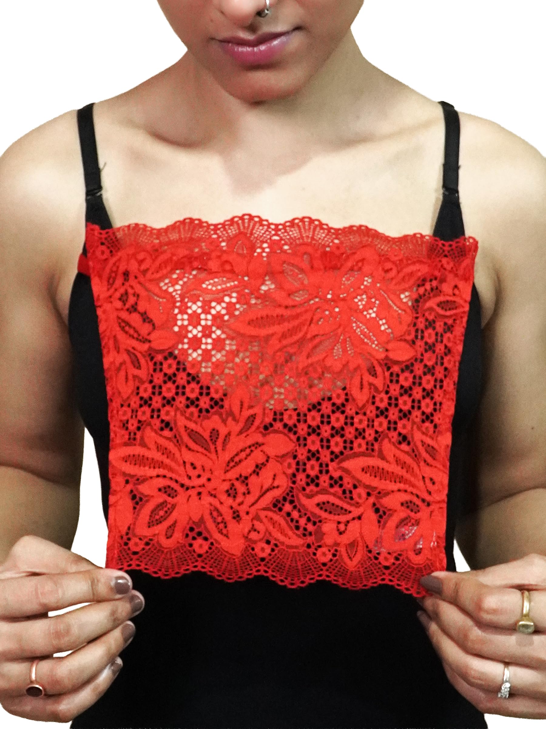 Buy Muselot Deep Neck Cover Up for Women Lace Camisole Insert - 1
