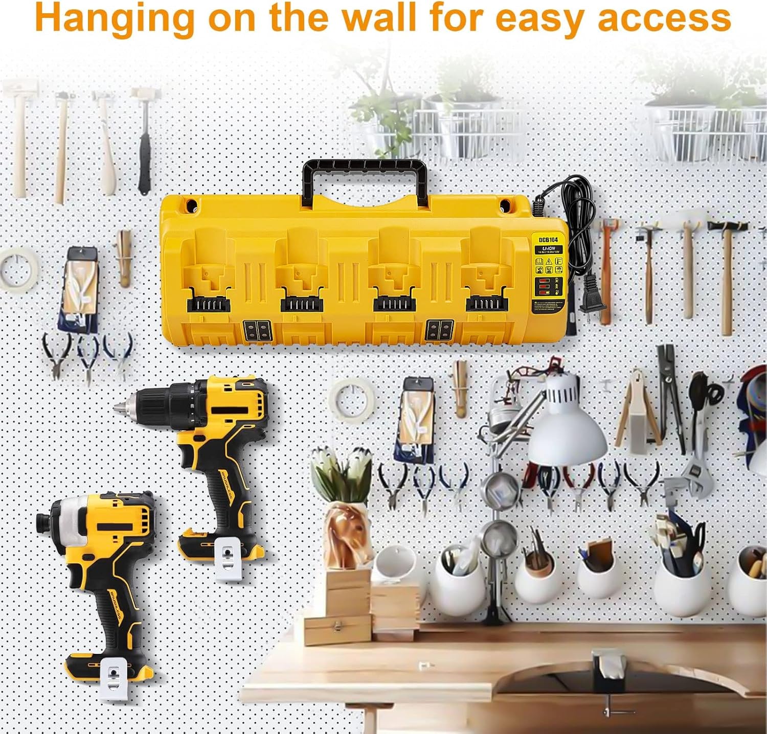 12/20V Max Battery Charger Replacement for Dewalt DCB104 Compatible with 12V 20V Max Lithium Battery DCB124 DCB205 DCB204 DCB606 Charger 4-Port Simultaneous Charging - Image 7