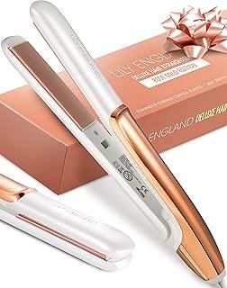 Hair Straightener, 1 Inch Ceramic Flat Iron for Hair, 2 in 1 Straightener and Curler, Dual Voltage Travel Flat Iron (US Pl...