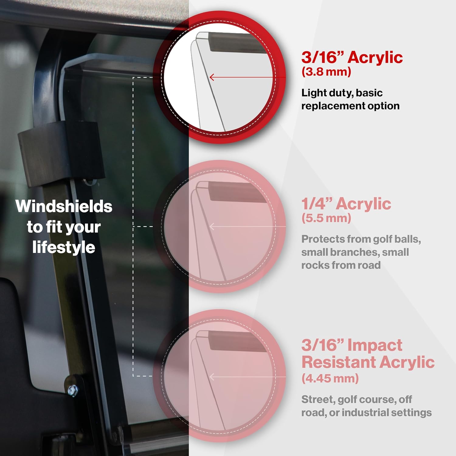 Buggies Unlimited EZGO TXT Golf Cart Windshield | Fold Down | Clear | Compatible with EZGO TXT (94.5-13)