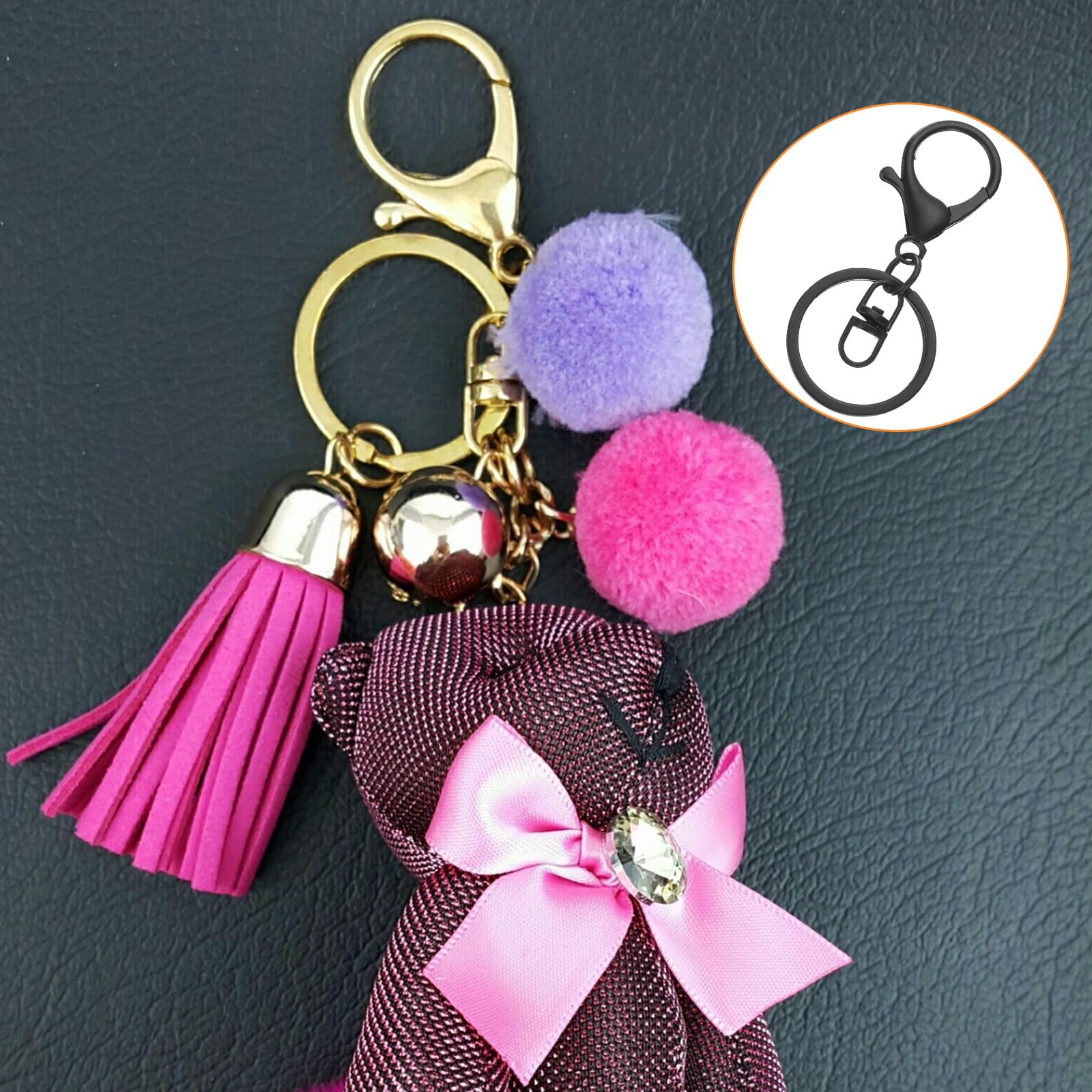 8 Pezzi Moschettone con Occhio Girevole, Clip Gancio Grilletto Moschettoni, Guinzagli Corda