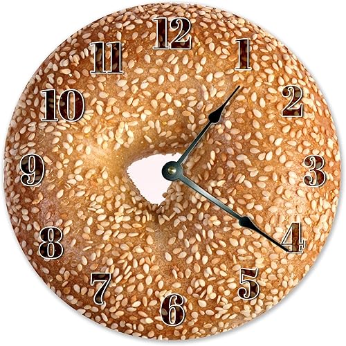 Fprqlyze - Reloj de pared silencioso de 12 pulgadas, de cuarzo, sin tictac, funciona con pilas, fácil de leer, con números arábigos redondos, de