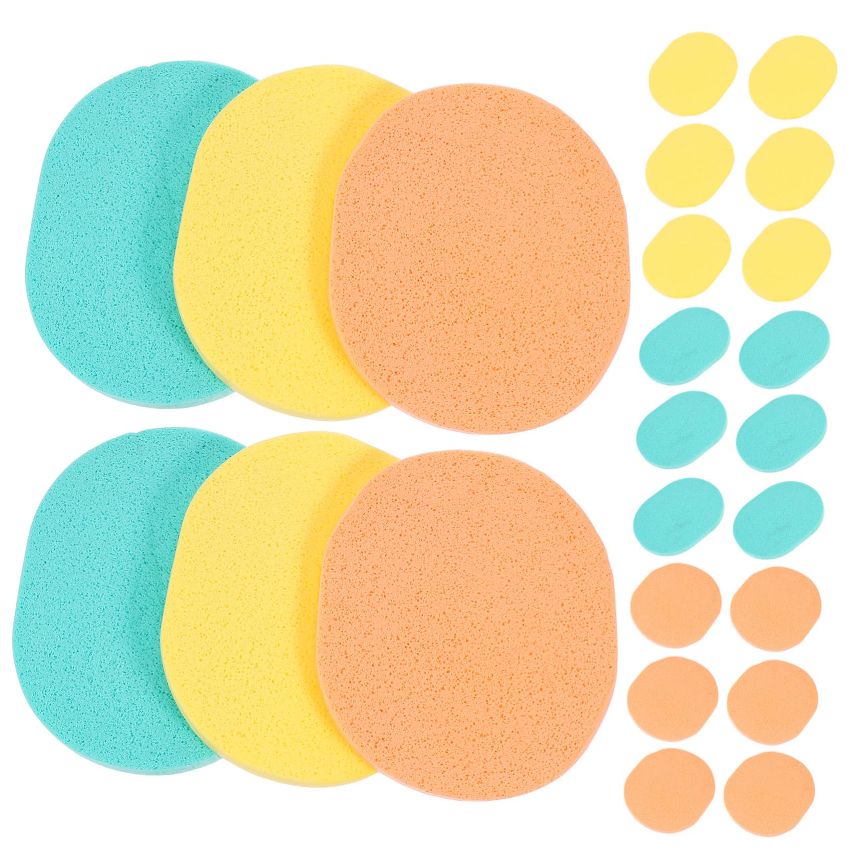 PartyKindom 50Pcs Cleaning Sponges Compressed Makeup Tools for Deep Cleansing Skin Care and Makeup Application Random