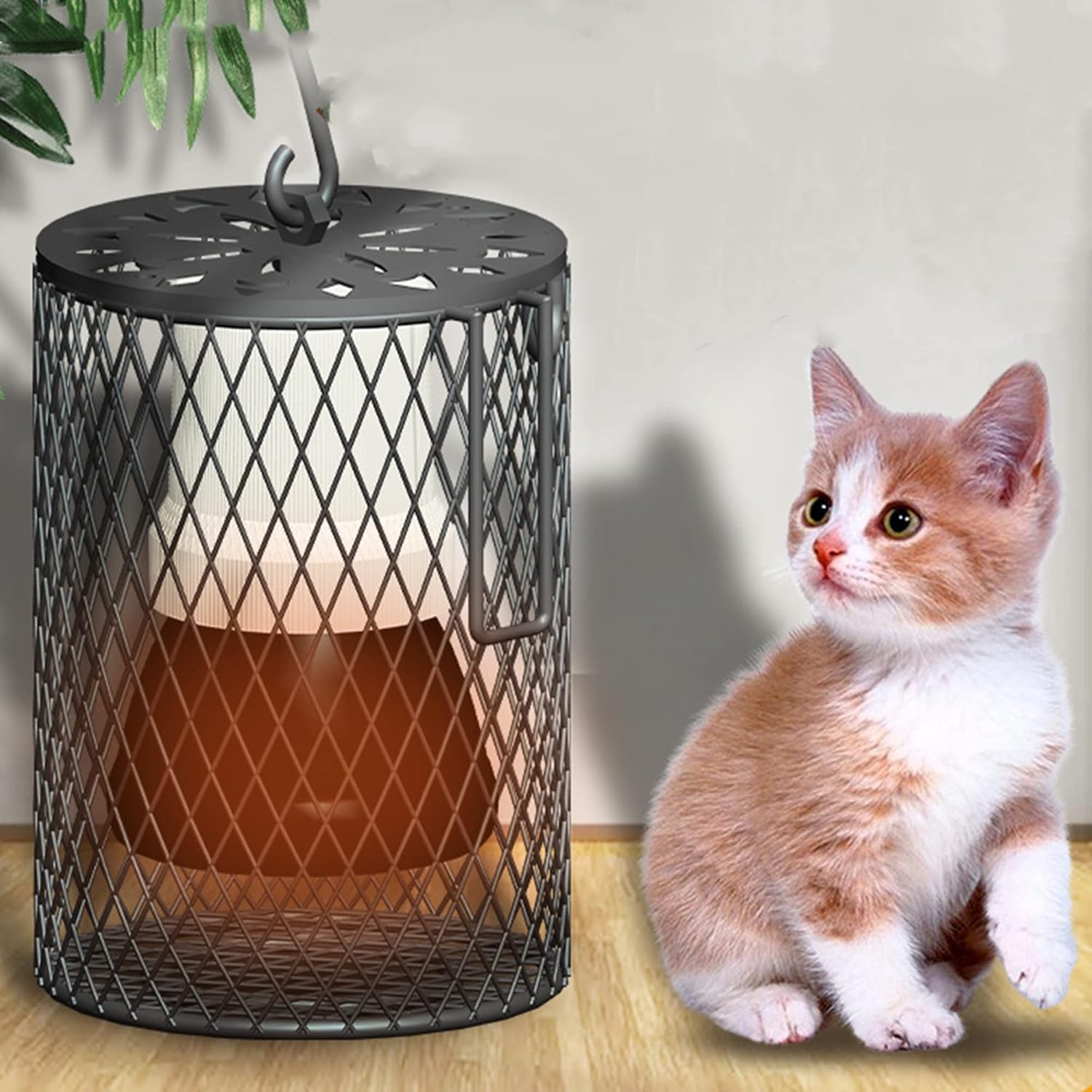 Cat House Heater, Kitty Cage Heat Lamp Bulb, Hanging Cat House Warmer, with Timer/AntiBiting