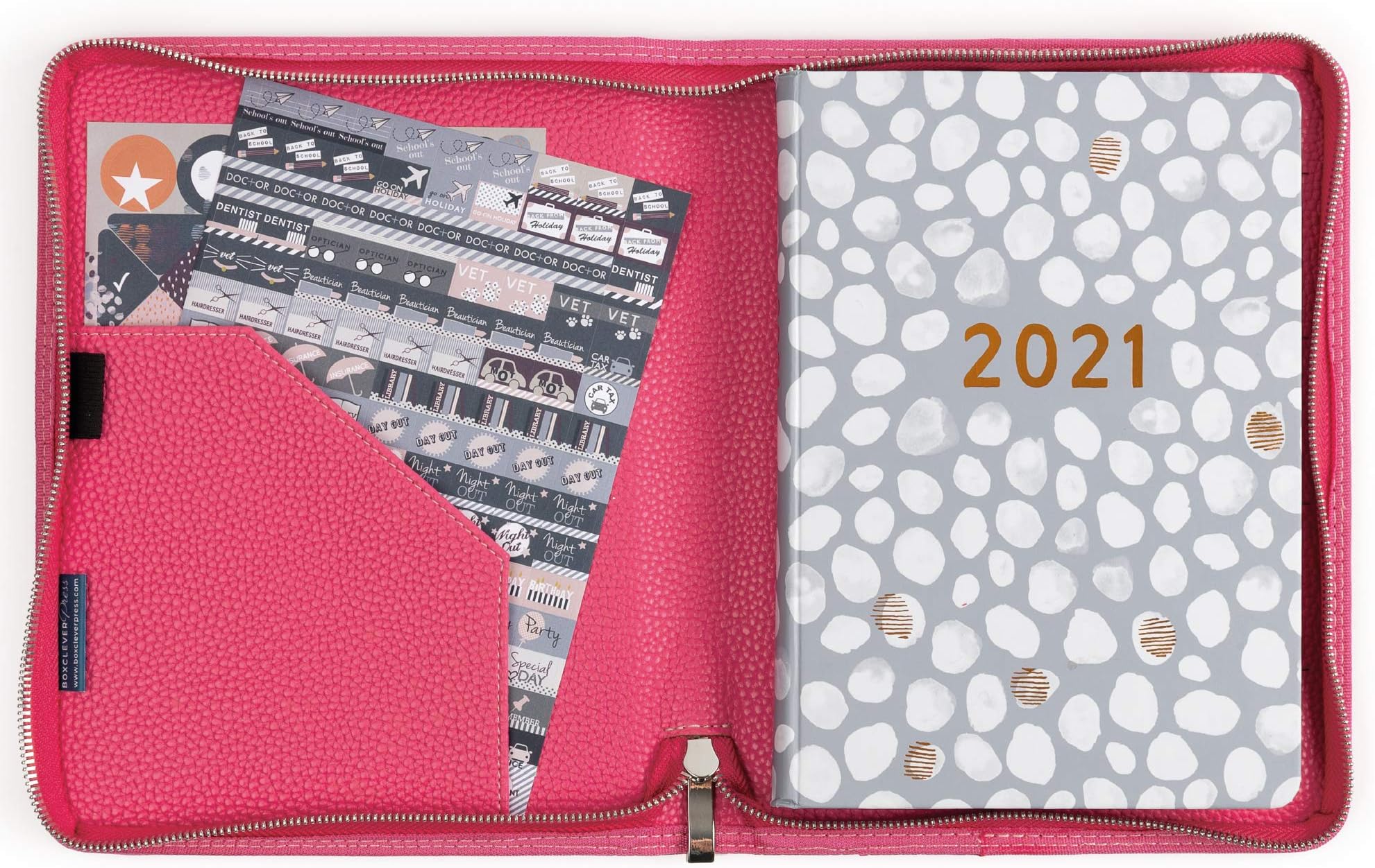 Boxclever Press Perfect Year A5 Family Diary 2021 in Luxury Cover. Weekly Planner Runs Jan - Dec'21. 2021 Diary A5 Week to View with 7 Columns. 2021 Planner with Tabs, Shopping Lists & More (Blush)