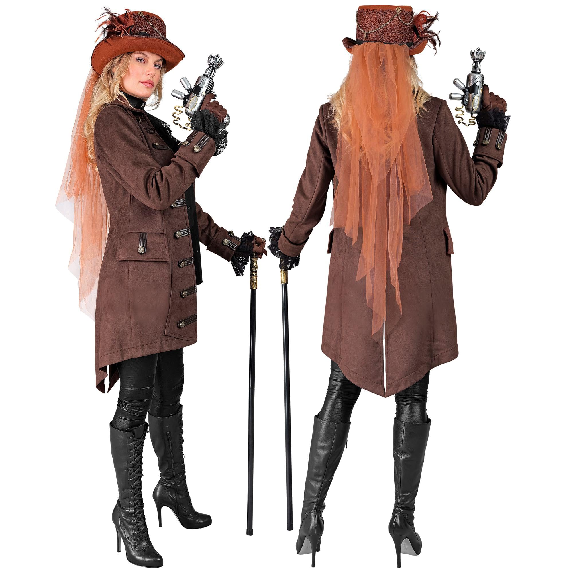 W WIDMANN MILANO Party Fashion - Historyczny płaszcz dla kilku postaci, kostiumy pirackie, steampunkowe, karnawałowe