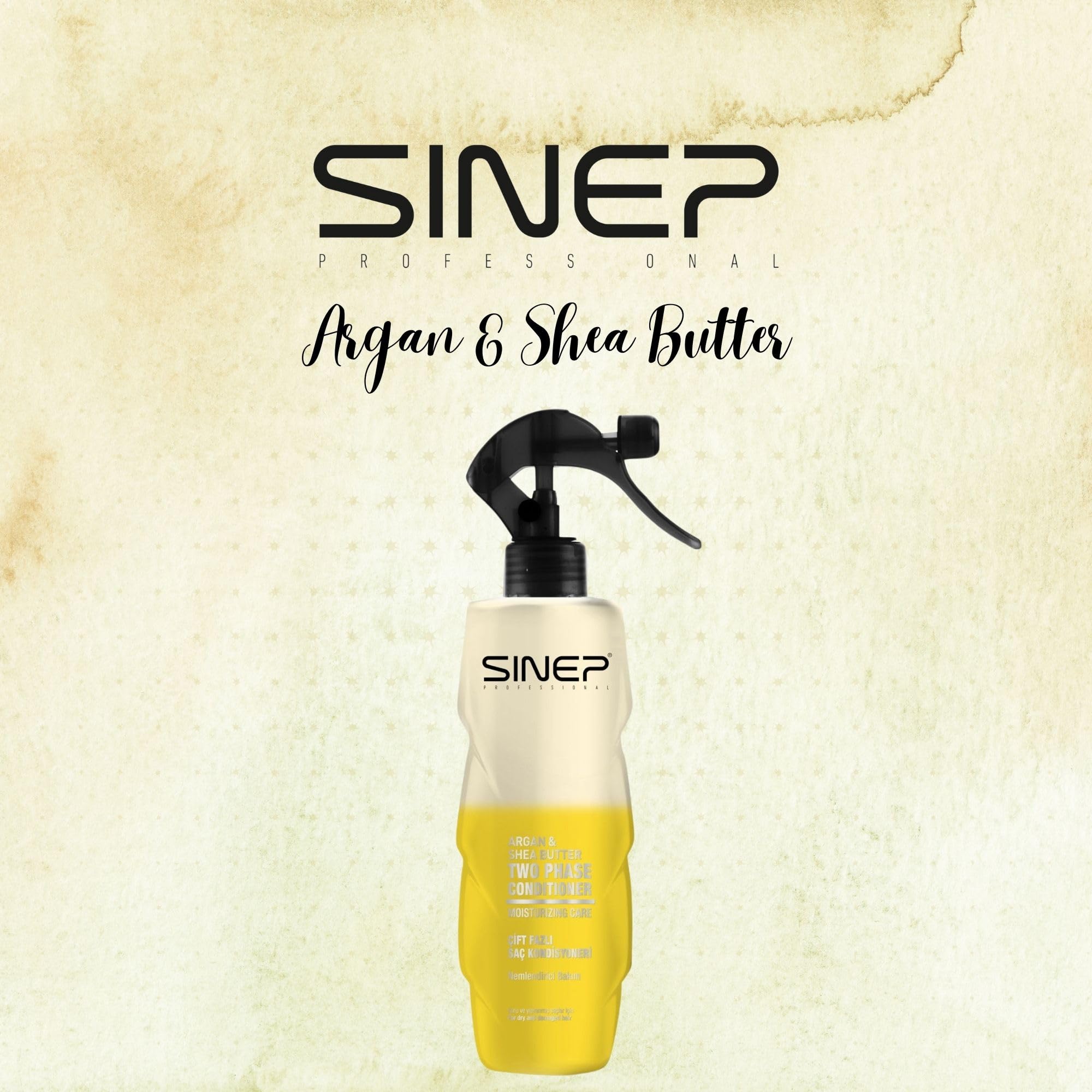 SINEP Argan- und Sheabutter Leave-In-Spray, 400 ml – Zwei-Phasen-Conditioner, Feuchtigkeitsspendend, Anti-Frizz, Hitzeschutz, Für Alle Haartypen