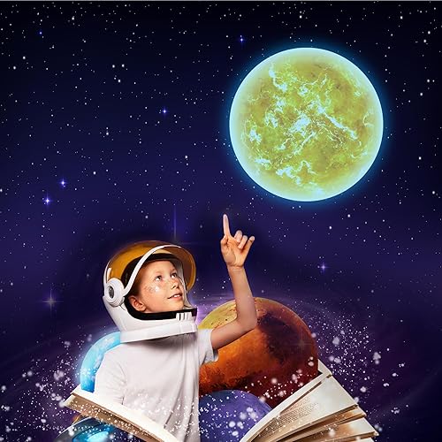 Miniatura 16 de Estrellas que brillan en la oscuridad para decoración de techo, 849 calcomanías brillantes para planetas de techo, calcomanías de pared luminosas