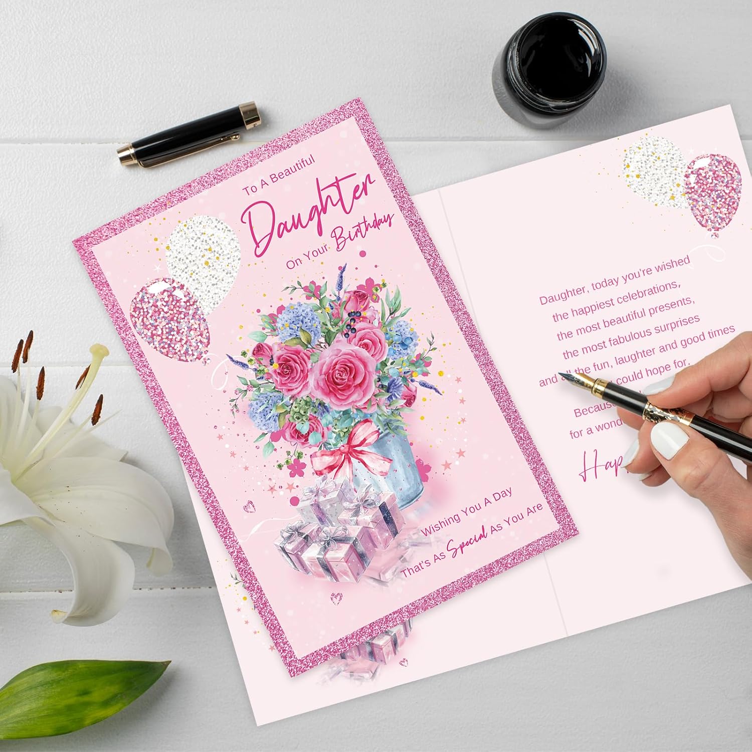 Daughter Birthday Card from Mom, Happy Birthday Card for Daughter, Cute Birthday Gifts for Girls Her - Image 4