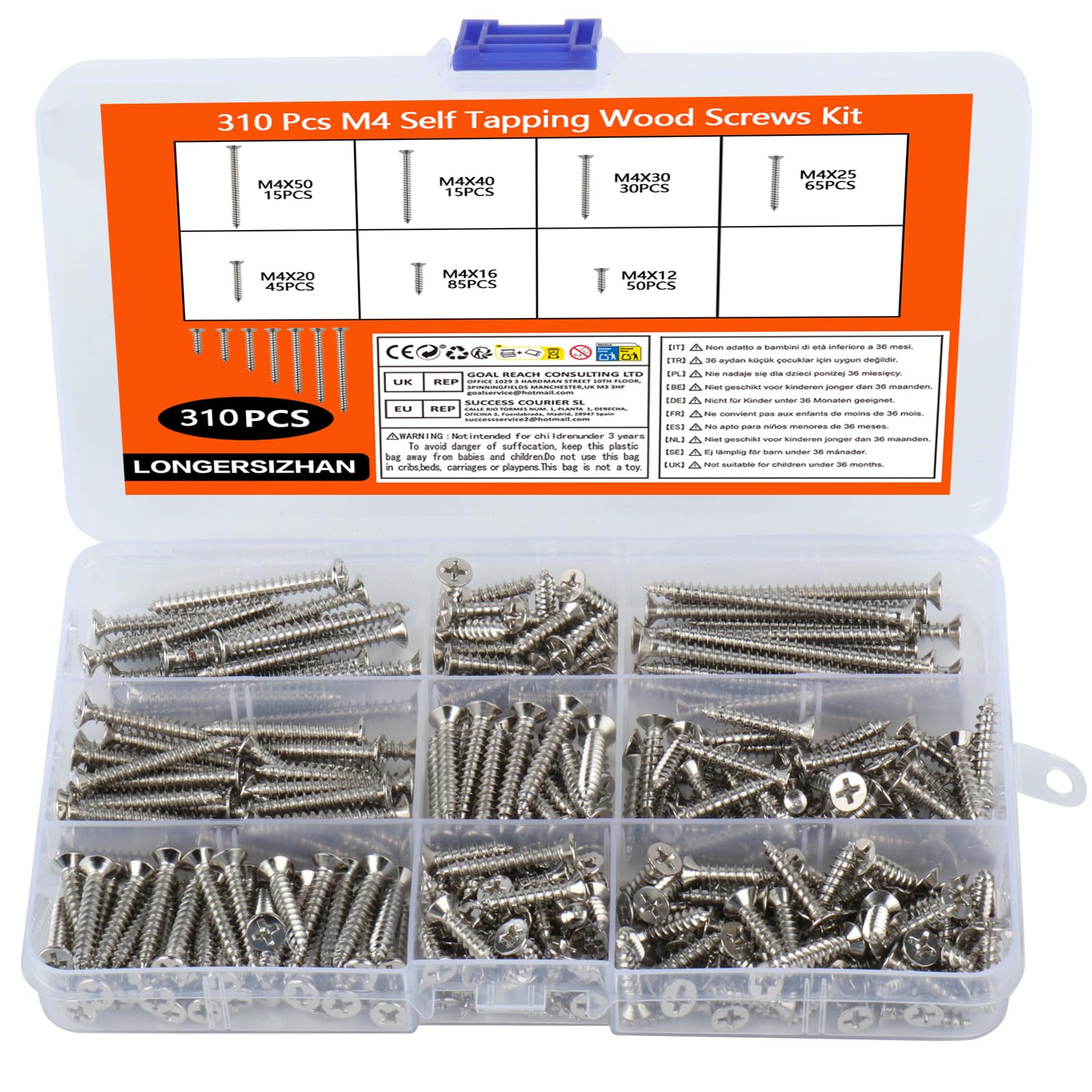 305 vis m4 bois - assortiment kit