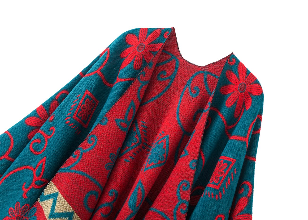 Urban GoCo Poncho Mantilla con Borlas del Estilo de Retro Chal Cape para Mujeres