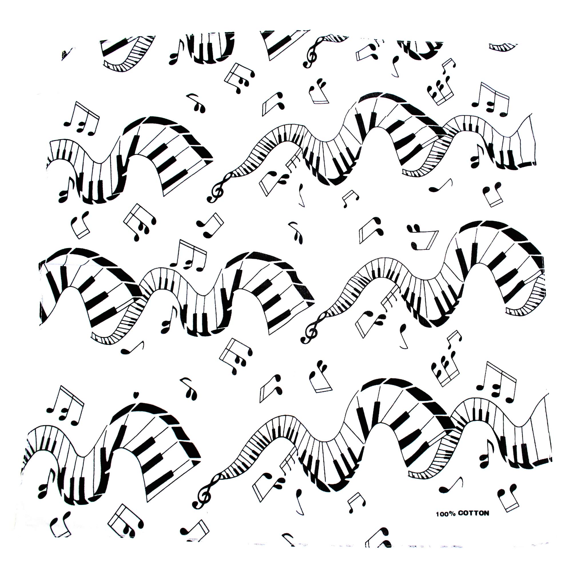 Zac's Alter Ego Unisex White Based Musical Themed Bandana