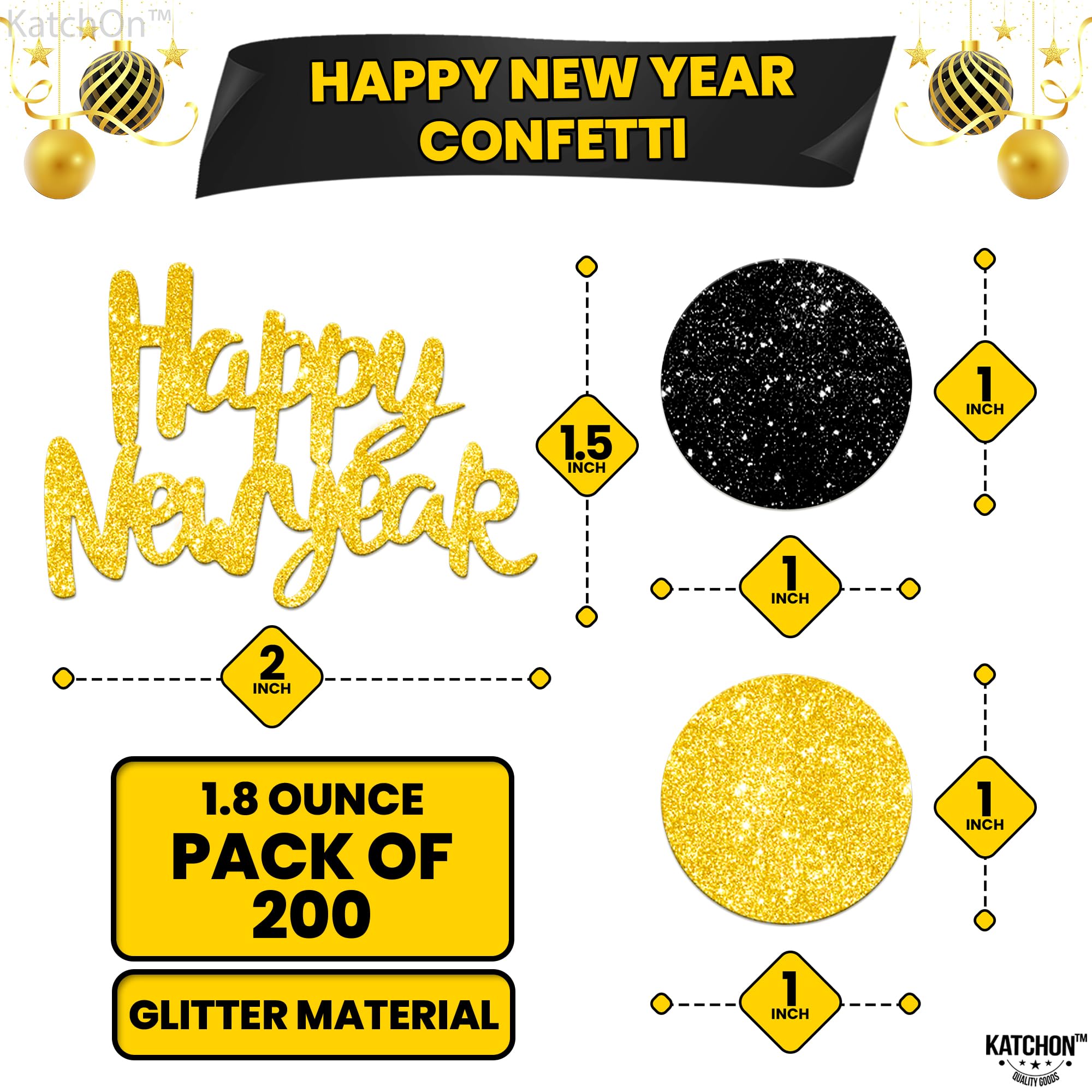 Konfetti-Set Gold Schwarz Silber - Für Silvester & Partys