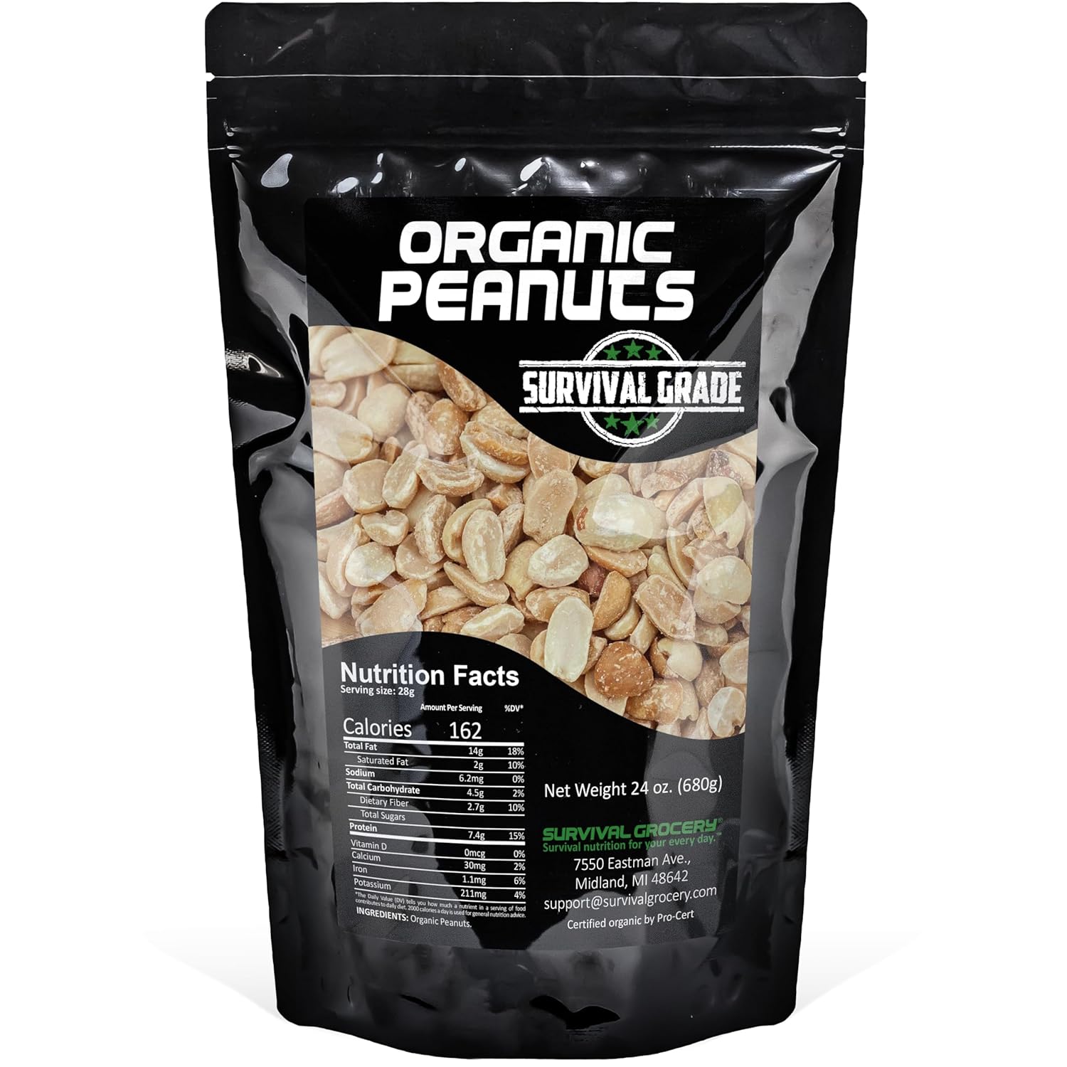 Organic Dry Roasted Peanuts (120 oz./5 Bags)