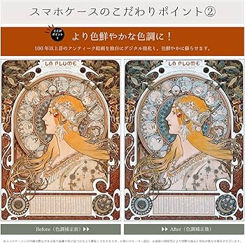 Amazon.co.jp: スマホケース/アルフォンス・ミュシャ「四つの時の流れ