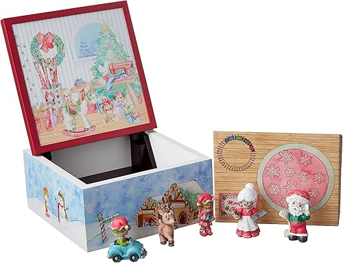 Miniatura 2 de Precious Moments Santa's Workshop 191106 - Caja de música de madera y resina con luz LED (6 piezas)
