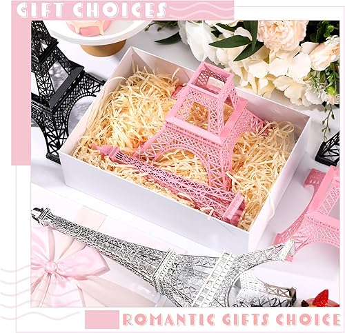 Miniatura 5 de Estatua de la Torre Eiffel de 15 pulgadas, 6 piezas, de metal, modelo de torre Eiffel, centro de mesa temático de París con cuerdas de luz,