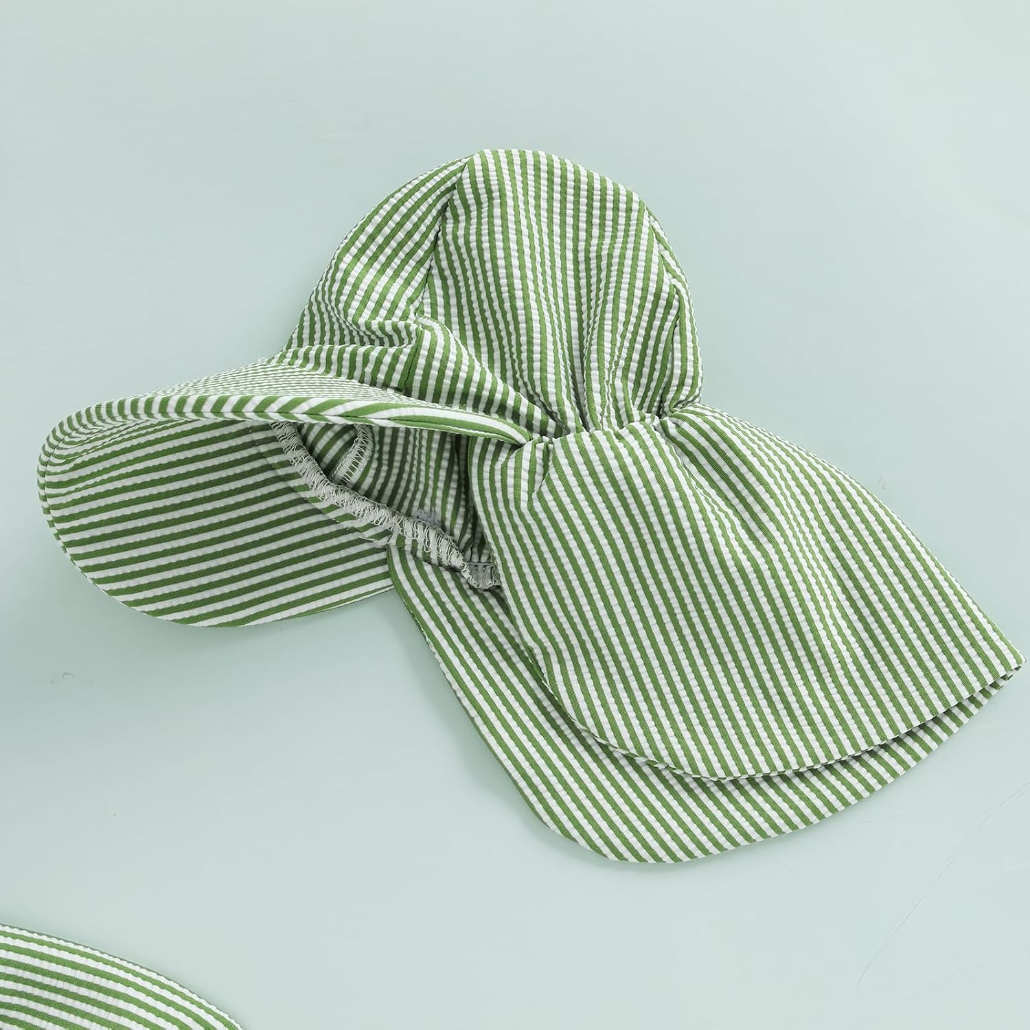 Gueuusu Baby Boys Girls Swimsuit One Piece Striped Zipper Bathing Suit Rash Guard Long Sleeve Seersucker Swimwear Sunsuit - Image 2