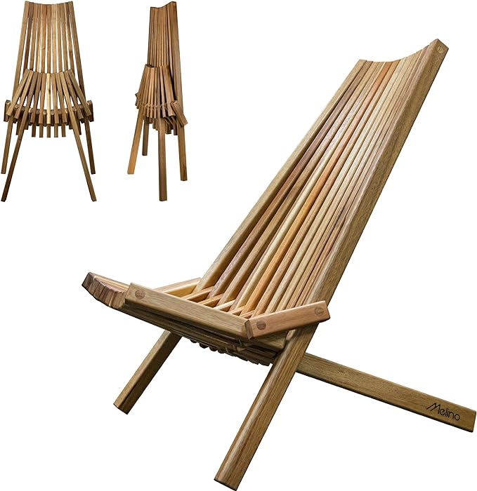 Melino Wooden Folding Chair for Outdoor Low Profile