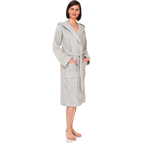 TowelSelections Womens Robe, Premium Cotton Hooded Bathrobe for Women, Soft Terry Cloth Robes for Women XS-3X