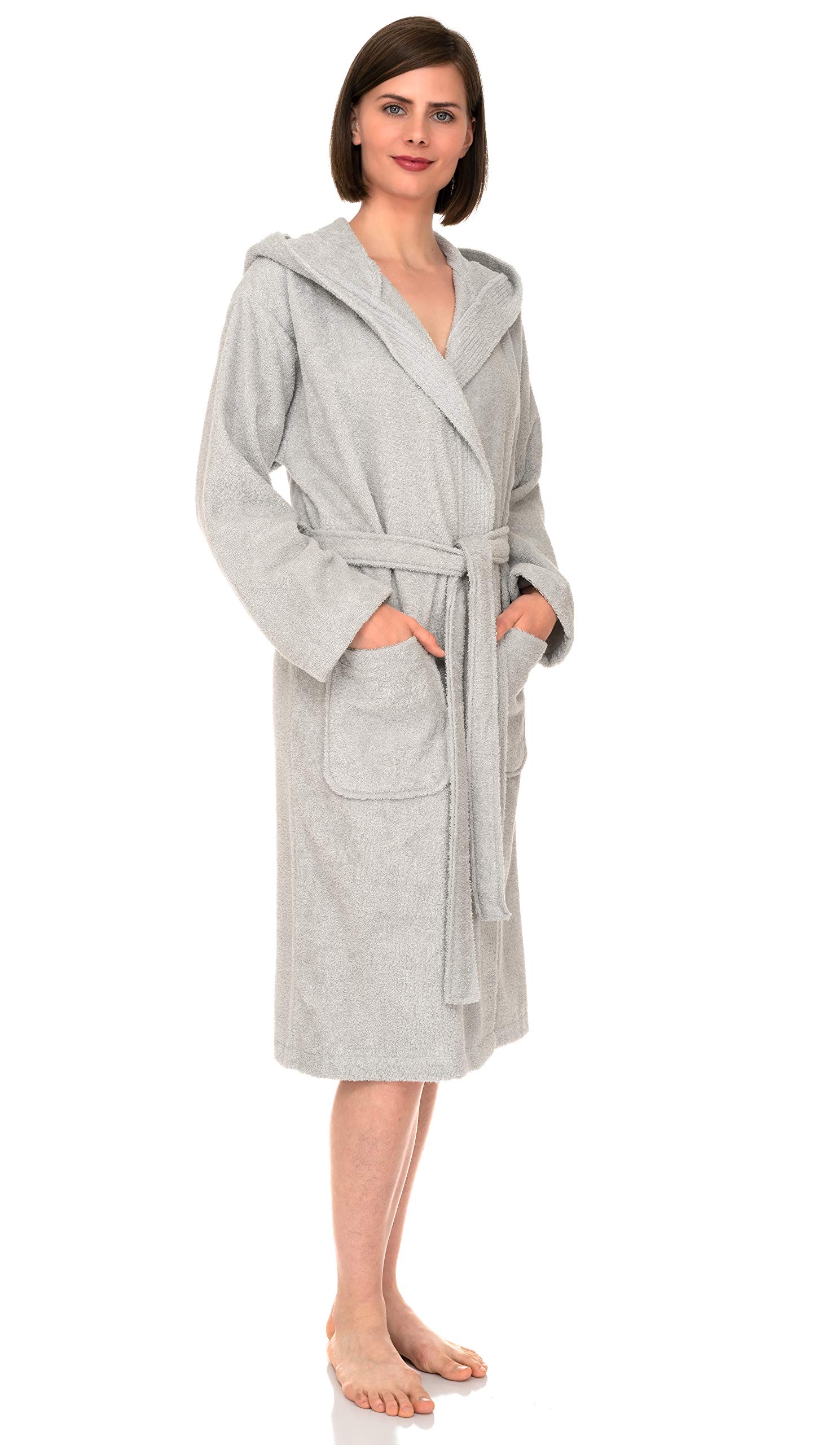 TowelSelections Womens Hooded Robe Cotton Soft Towel Bathrobe Terry Cloth Shower Bath Robes for Women XS to 3X