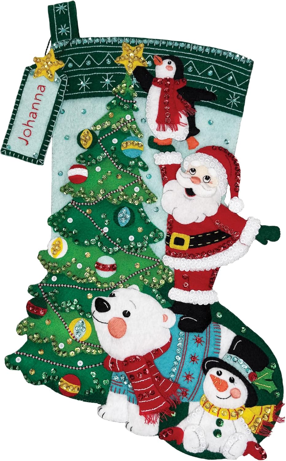 MerryStockings Star Bright Felt Christmas Stocking Kit