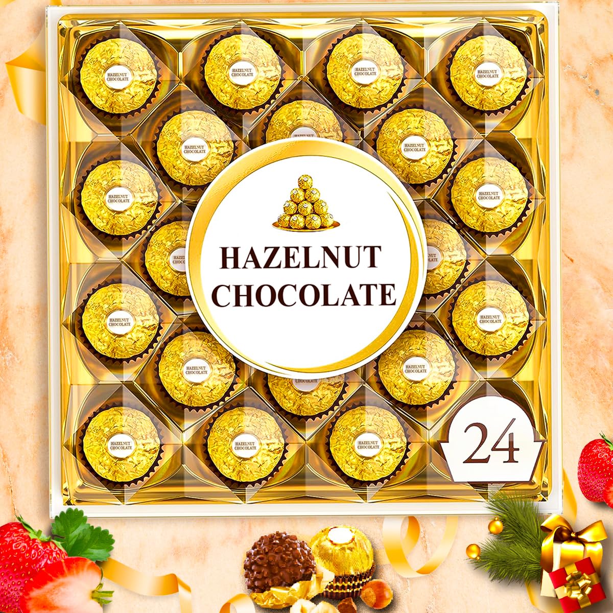 Winni - 24 Pcs Premium Wrapped Chocolate Gift Packs | Celebration Gifts | Belgian luxury Gift | Chocolate Hamper Bouquet & Basket Box | Handmade Chocolate Gift Hamper Pack (B0DFY17FBF) Amazon Price History, Amazon Price Tracker