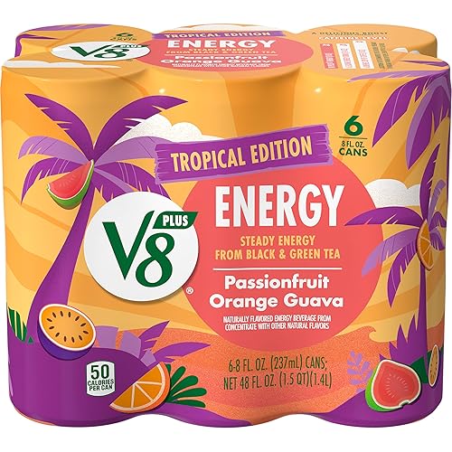 Miniatura 94 de V8 Energy Diet - Bebida energética de jugo de limonada de fresa, lata de 8 onzas líquidas (paquete de 6)